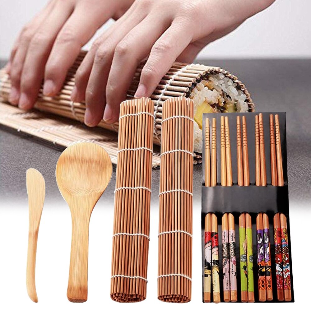 Juego de moldes de arroz para cocina, herramienta de fabricación de Sushi, molde para Sushi, conjunto de utensilios para cocina, rollo de utensilios de cocina, 1 Juego