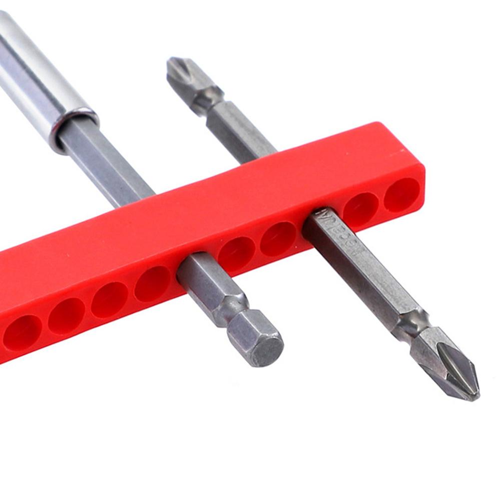 5pcs/set Multi Holes Hex Shank Bit Holder Soft and Moderate Durable Plastic Injection Screwdriver Plastic Head Storage Case