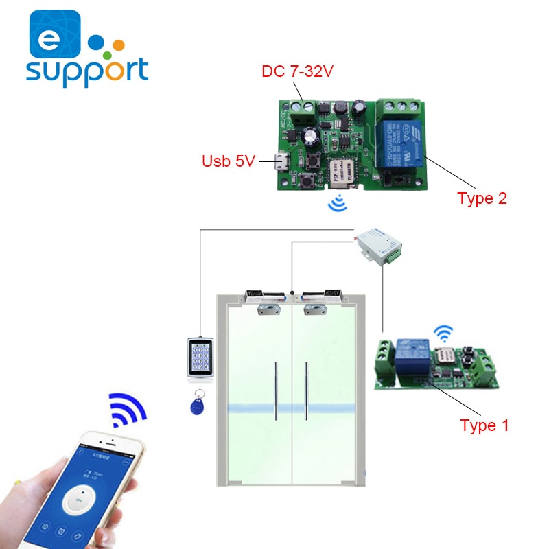 Ewelink wifi switch trådløst relæmodul  dc5v/12v 24v 32v inching / selvlåsende smart hjemmeautomatisering til computeradgang