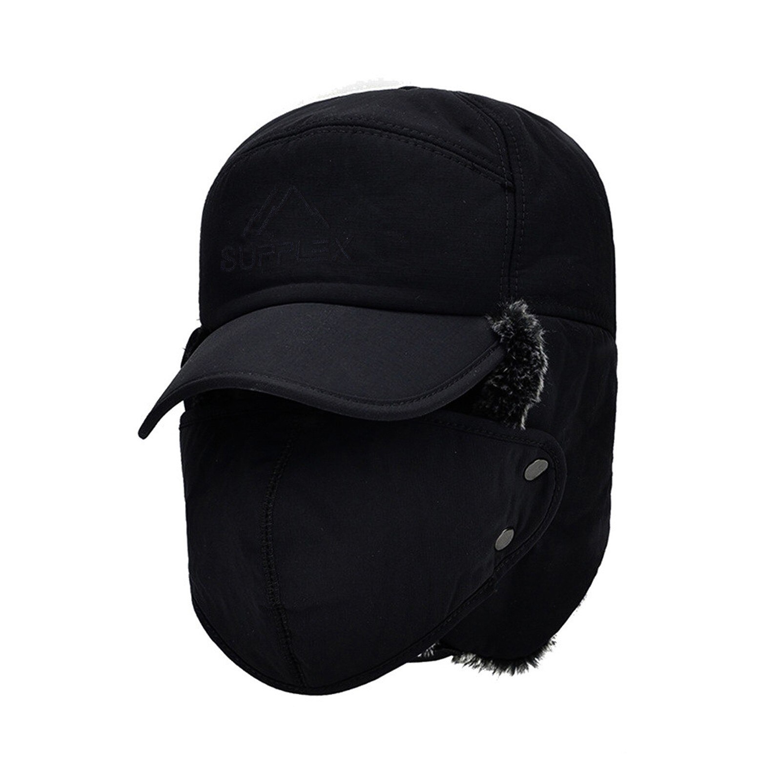 Chapka Aviateur En Cuir PU Avec Fausse Fourrure - Cache-oreilles Et Lunettes - Unisexe Pour Ski, Moto, Hiver