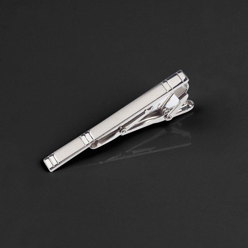 Ricnais 8cm Silk Formal Tie Red Green Solid Necktie For Mens Jacquard Gravata Suit Business Wedding Accessories Neck Tie: Tie Clip