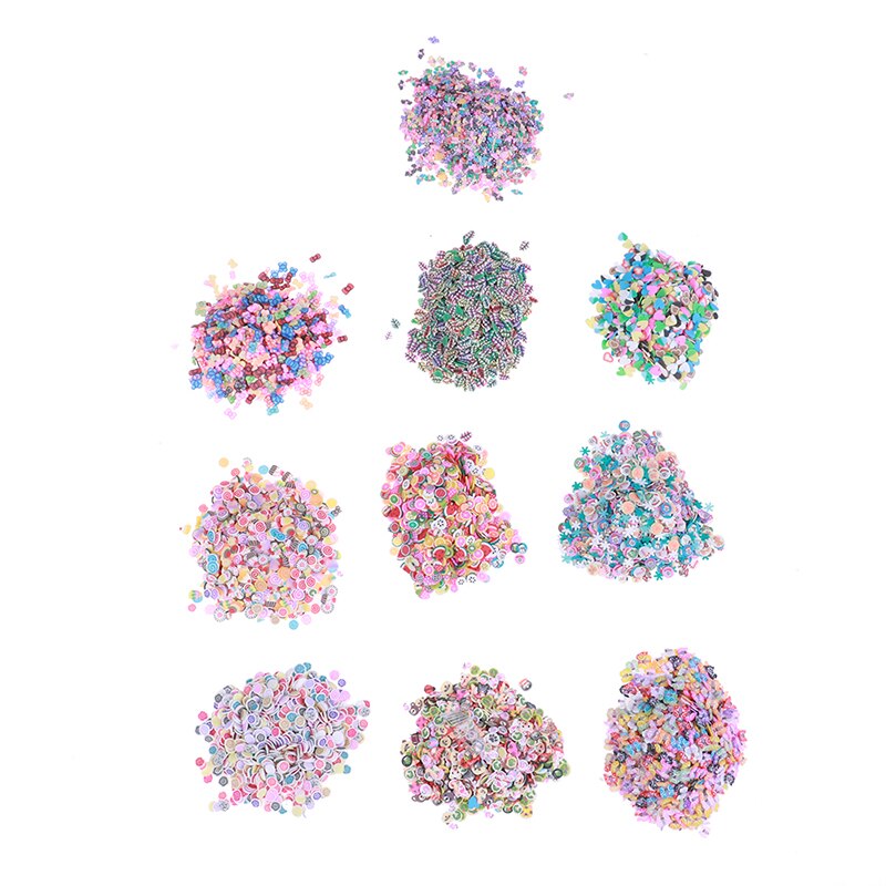 1000 Stück Plastilinzusatz Weiche Keramikfrucht Mischobstblätter DIY Klarschleim Tonne Nagel Schmuck Mobiler Schleim DIY Zubehör