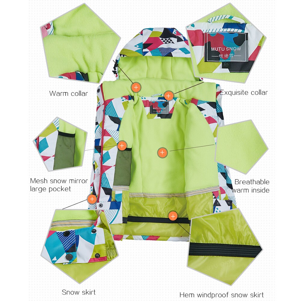 Veste de Ski imperméable pour fille, d'hiver, , coupe-vent, épais, chaleur-30 degrés, vêtements, Snowboard pour enfants