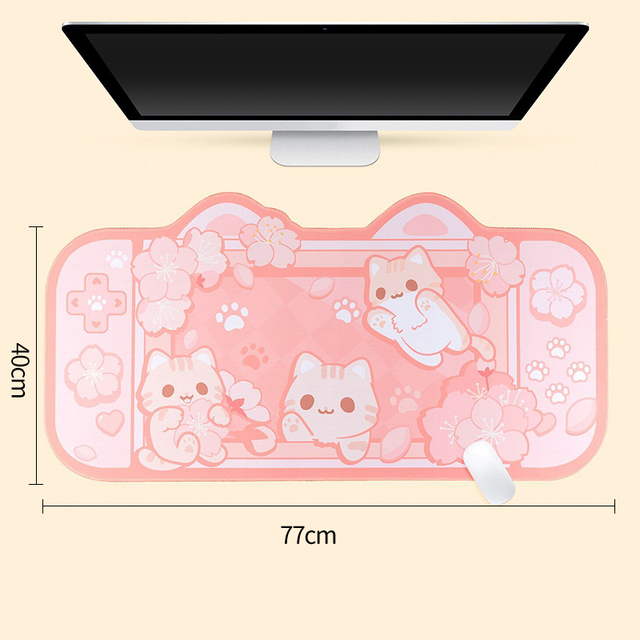 Large Kawaii Gaming Mouse Pad Cute Pink Purple Sakura Bunny Desk Pad Water Proof Nonslip Laptop Desk Accessories for Gaming: Orange