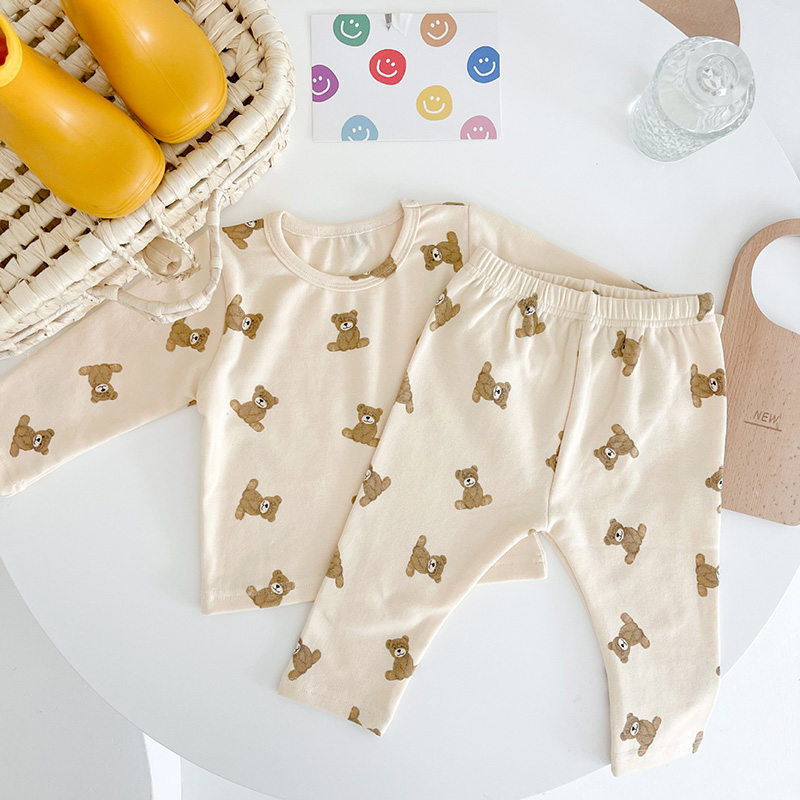 Milancel Herfst Baby Pyjama Set Peuter Meisjes Sleeper Slijtage Jongens Slapen Set Beer Indoor Kleding