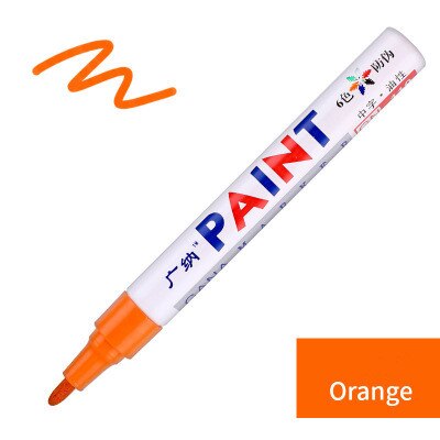 1pc tegelmarker reparatie muurpen witte voegenmarker geurloos niet giftig voor tegels vloer en banden geschikt autolak markeerpen: Oranje
