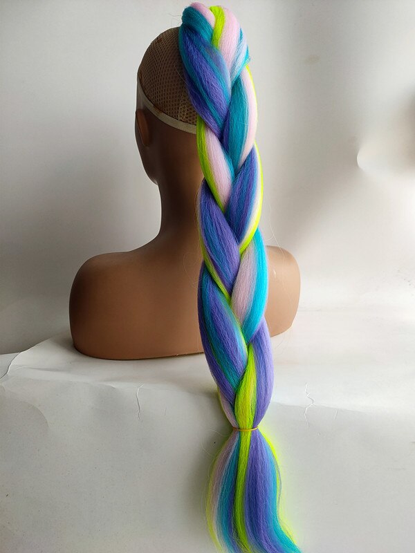 Hywamply 24" Synthetic Jumbo Braid Hair Extension African Braiding Attachment for Twist Box Dread Braids Blend Ombre Candy Color: Y13