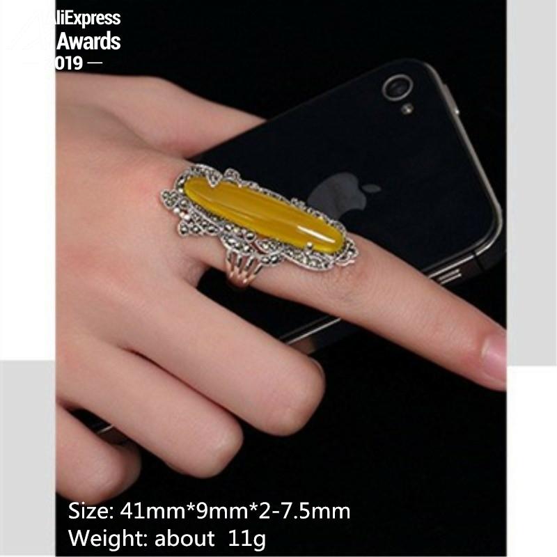 Israele S925 Fine Antico Anello In Argento Sterling artigianato ricco Naturale Artisan Baltico Naturali Della Pietra Preziosa ambra