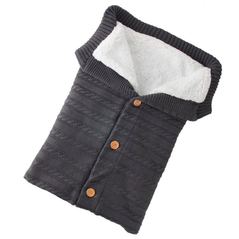 1-2 pièces -né bébé Swaddle couverture épaissir poussette tricot sac de nuit enfant en bas âge nourrissons sac de couchage enveloppement pour fille garçon: 9