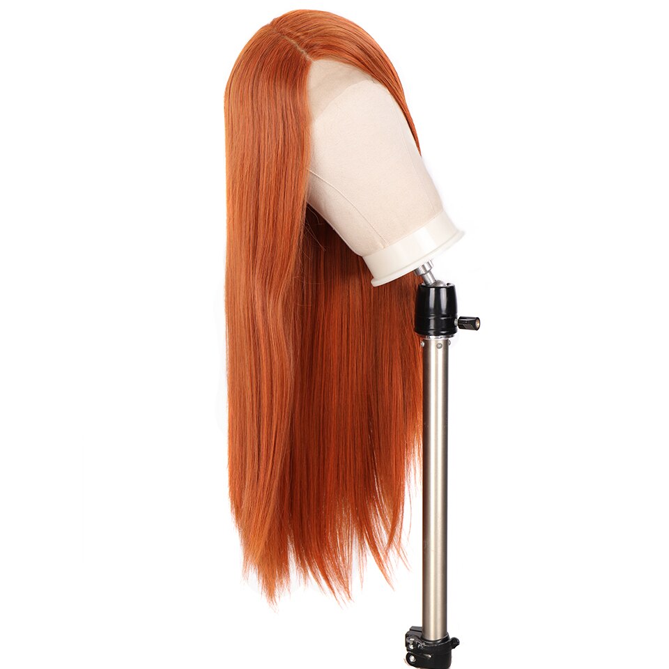 Houyan blond peruk, lång dam peruk, naturlig spets framtill, orange kort hår, bob peruk, blå rak spetsperuk