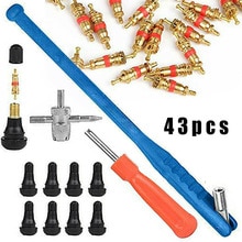 43pcs/Set Tire Valve Stem Puller Tube Metal Tire Repair Tools Valve Stem Core Car Motorcycle Remover