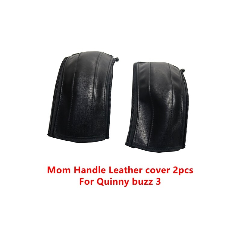 Ensemble complet de housses de poignée en cuir pour poussette Quinny Buzz 3, housse de protection pour accoudoir, accessoires: mom 2pc black