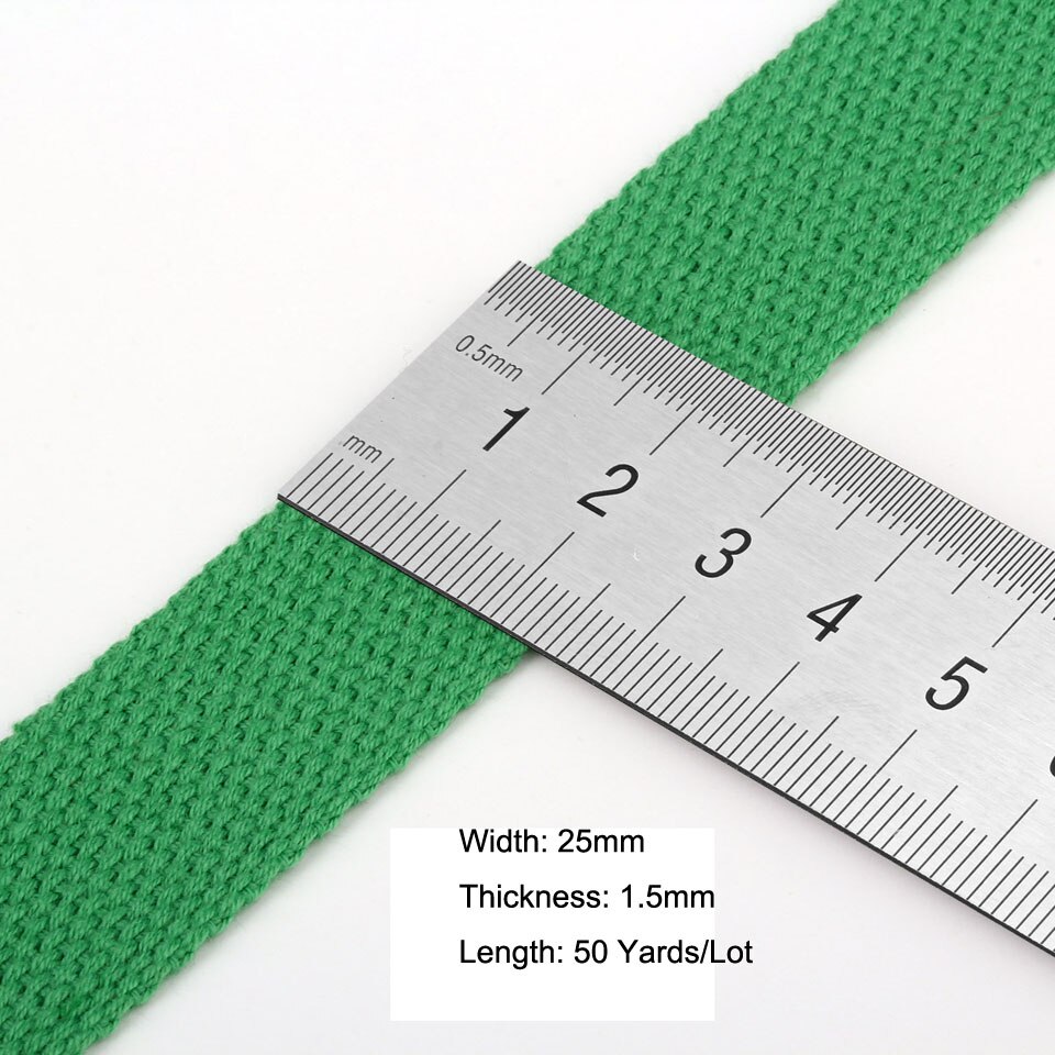 20mm 50 Yards Soft Cotton Canvas Webbing Strap for Backpack 1.2mm-1.5mm Thickness Bias Tape Bag Strap Sewing Ribbon 19 Colors