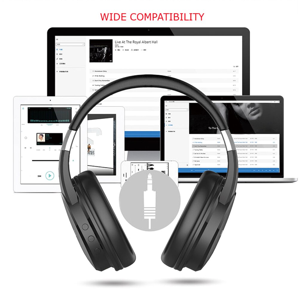 BINGLE FB110 Bluetooth 4.1 Headphones CSR Wireless Stereo Muisc Earphone Over Ear Headset 3.5mm AUX In Hands-free w/ Microphone