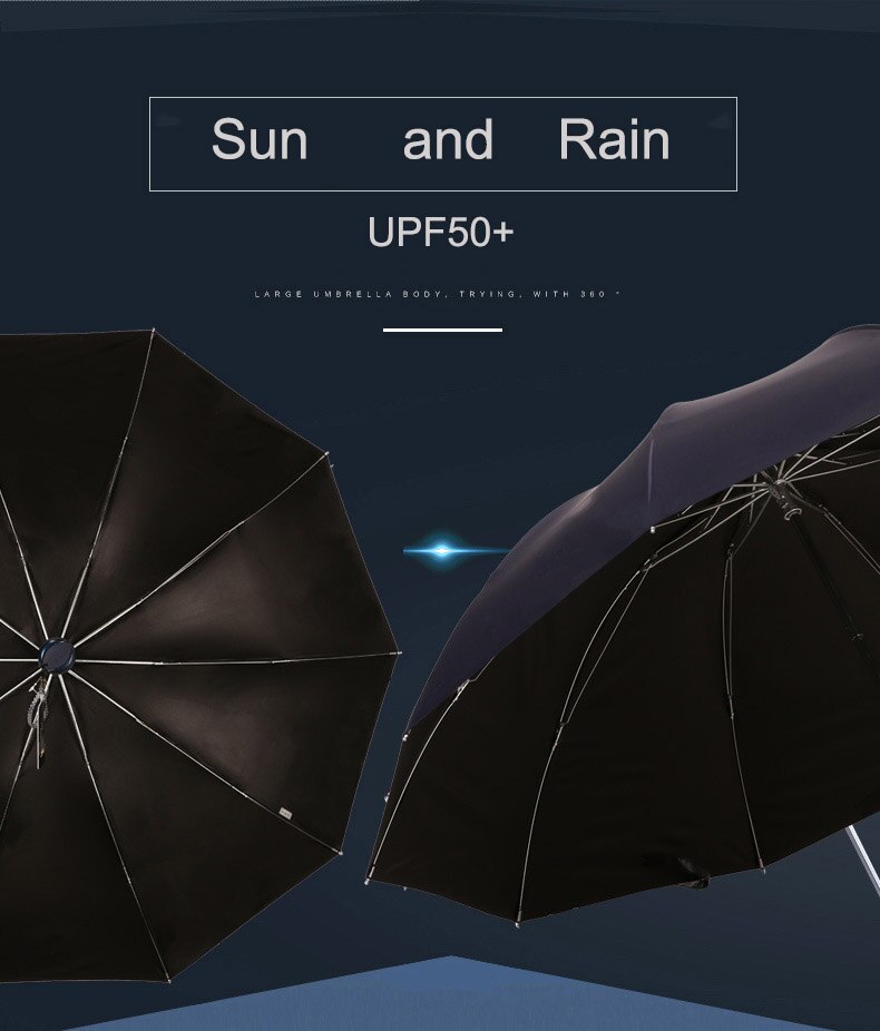 Sombrilla grande impermeable plegable negro con revestimiento Anti-UV mujeres hombres paraguas grandes