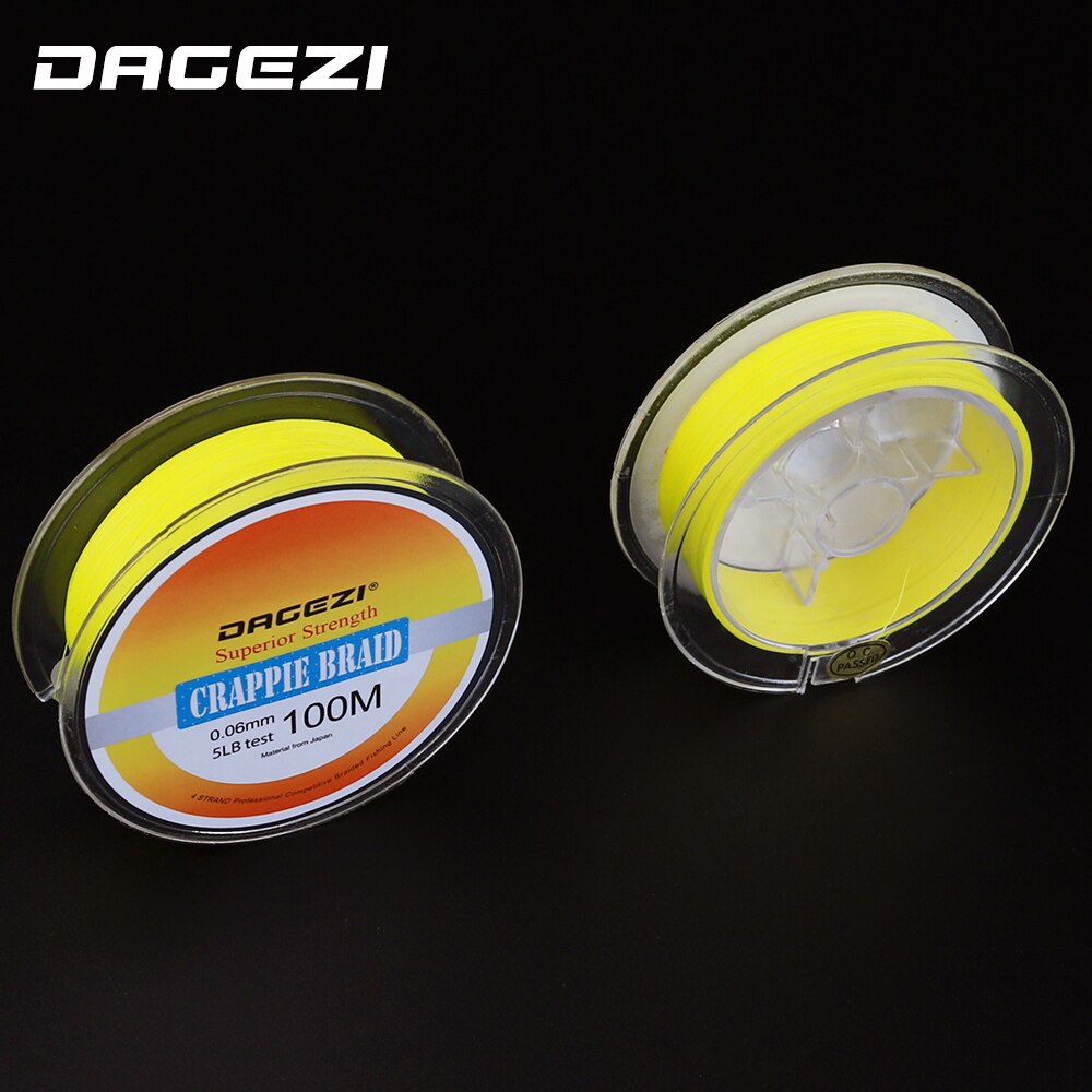 Dagezi 4 Strand Gevlochten Vislijn 0.06Mm/5LB Crapple Gevlochten Multifilament Super Dunne Vissen Lijnen Touw Leider Lijn