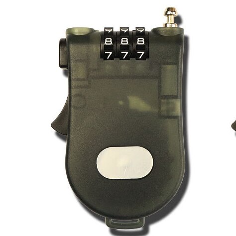 3 Digit Security Code Cable Lock Password Long Roller Pram Padlock Rope Bicycle Parts Mini Extendable Wire Anti Theft: Transparent Black