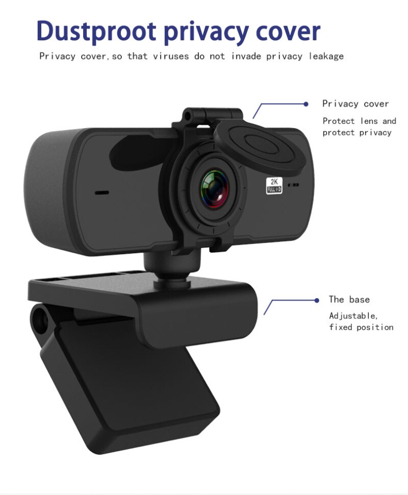 2K Auto Focus HD Webcam Built-in Microphone High-end Video Call Camera Computer Peripherals Web Camera For PC Laptop