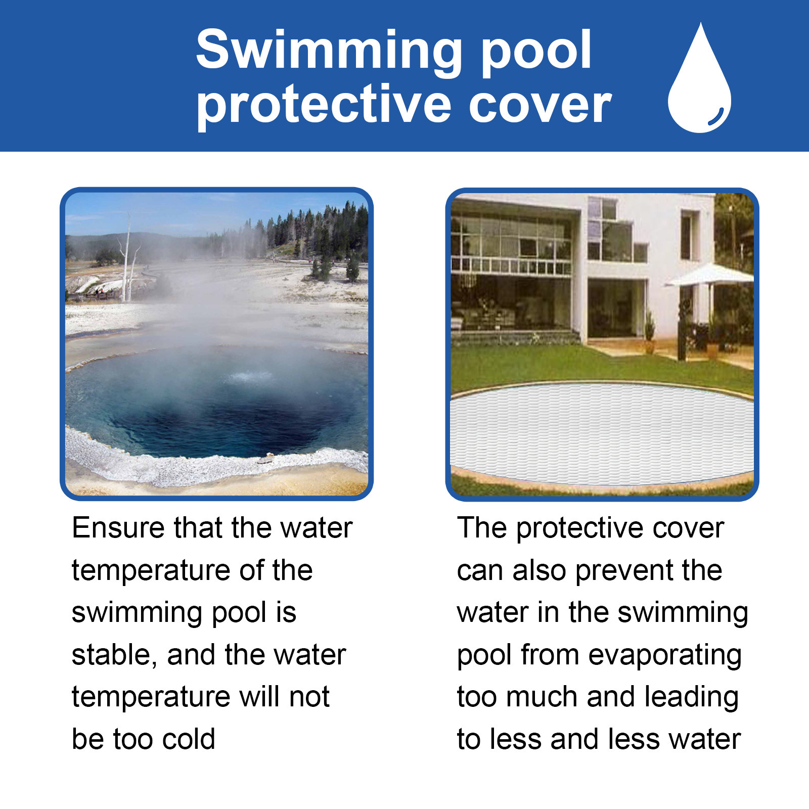 Multifunctional Pool Cover Dust-proof Heat Insulation Swimming Pool Protective Cover Suitable for Most of Small Pool