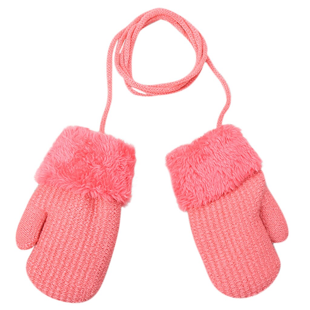 Peuter Baby Meisjes Jongens Outdoor Winter Patchwork Warm Houden Wanten Handschoenen Comfortabele Cute Handschoenen Kid: Watermelon Red