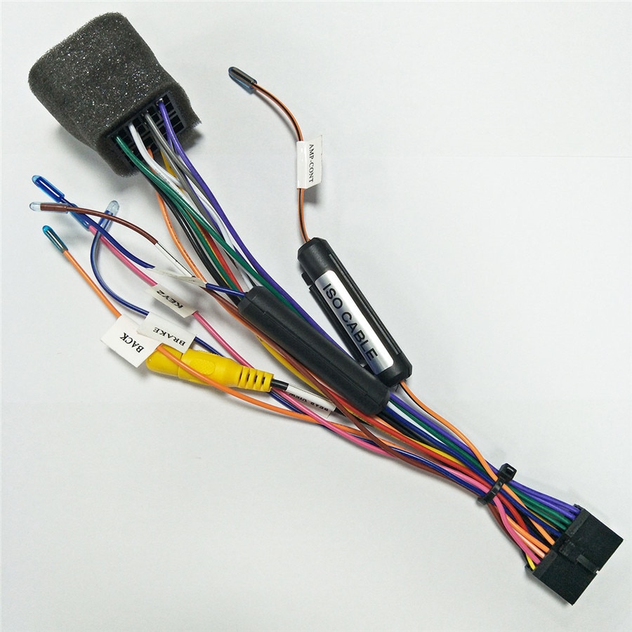 20 Pin Auto Stereo Radio Iso Kabelboom Connector Met Achteruitrijcamera Aansluiten