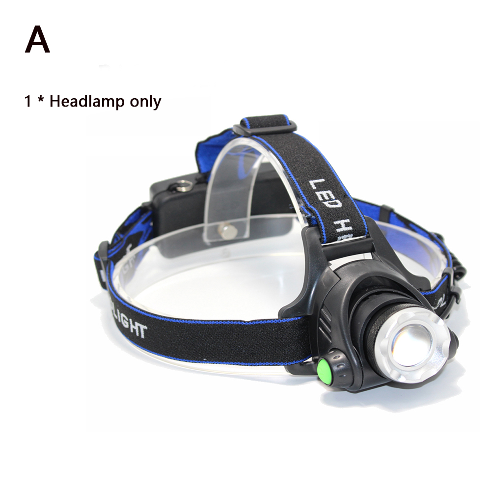 6000 Lumen LED-Scheinwerfer Angelscheinwerfer T6/L2 3 Modi Zoombare Lampe Wasserdichte Stirnlampe Taschenlampe Stirnlampe Verwendung 18650: Blau / Beige