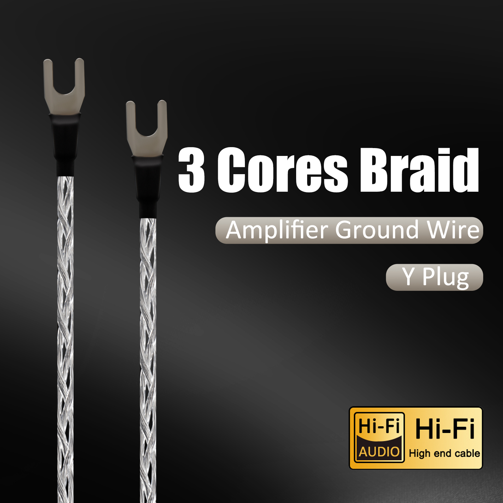 3 Cores gevlochten Jumper Ground kabel LP Vinyl Phono Signaallijn Hifi Audio Kabel Versterker Aarddraad Brug kabel