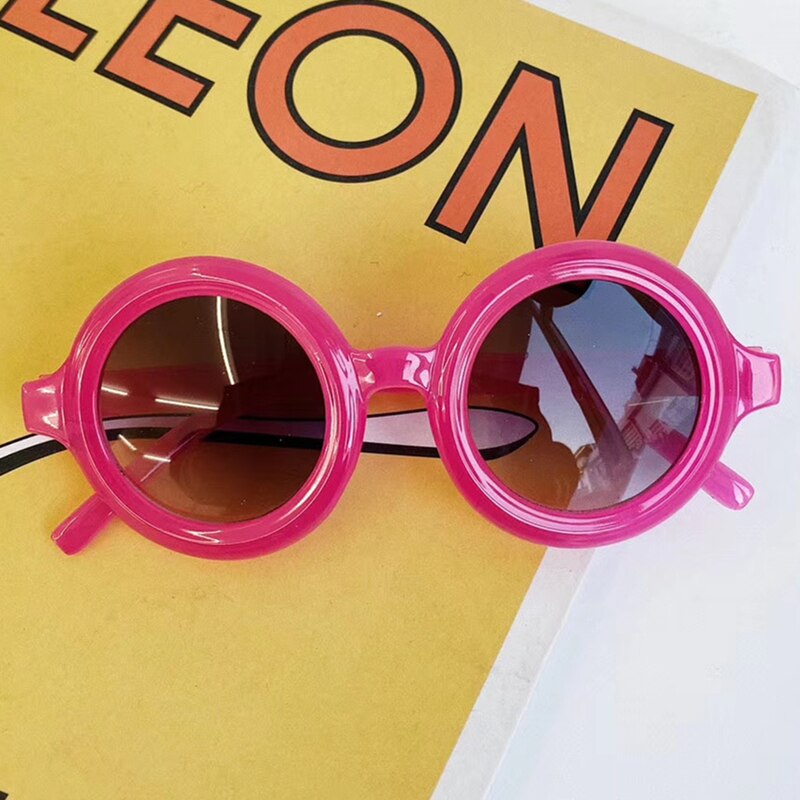 6 Kleuren Peuter Kid Zonnebril Jongen Meisje Solid Leopard Zonnebril Kid Brillen Beach Eyewear: Rose Red