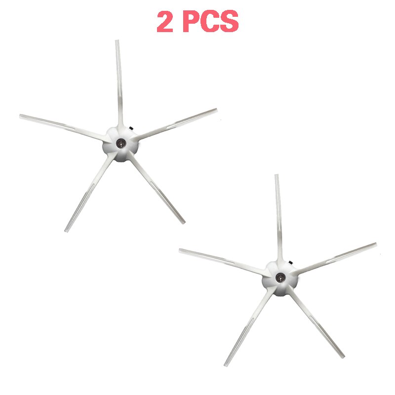 Cepillo lateral blanco de 5 brazos para Xiaomi MI Robot, piezas de aspiradora para Roborock S50, S51, S55, S5 MAX, S6, Xiaowa E35, E2, 2 uds.: Default Title