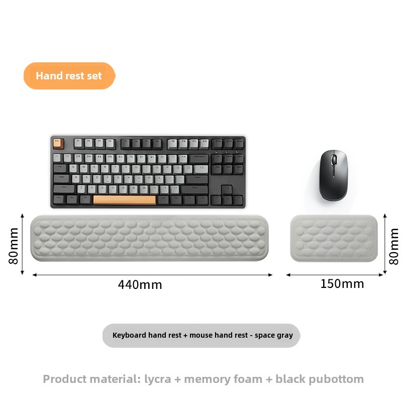 Tastatur-Maus-Handballenauflage, ergonomisches Büro, schützt und entspannen, Handgelenk-Erinnerung-Schaum-Mauspad, Computer-Notizbuch-Mauspad: Kaffee