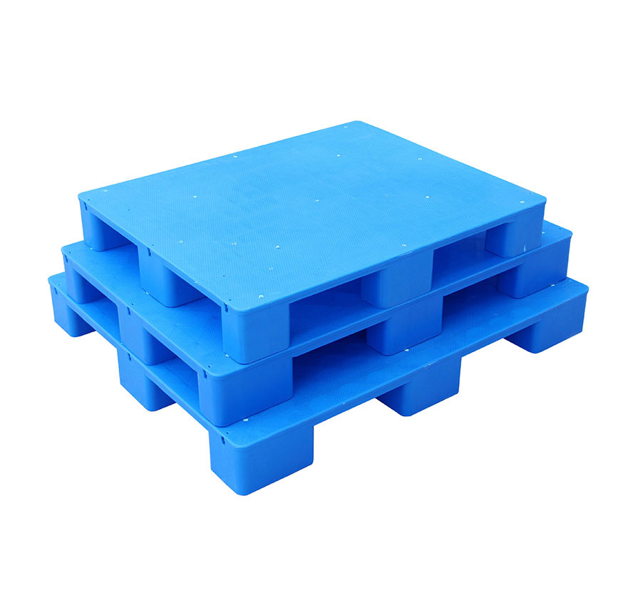 Plastpaller 1200*1000mm flate ni fot hdpe blå kraftige paller lager industri lagring logistikk stålpall