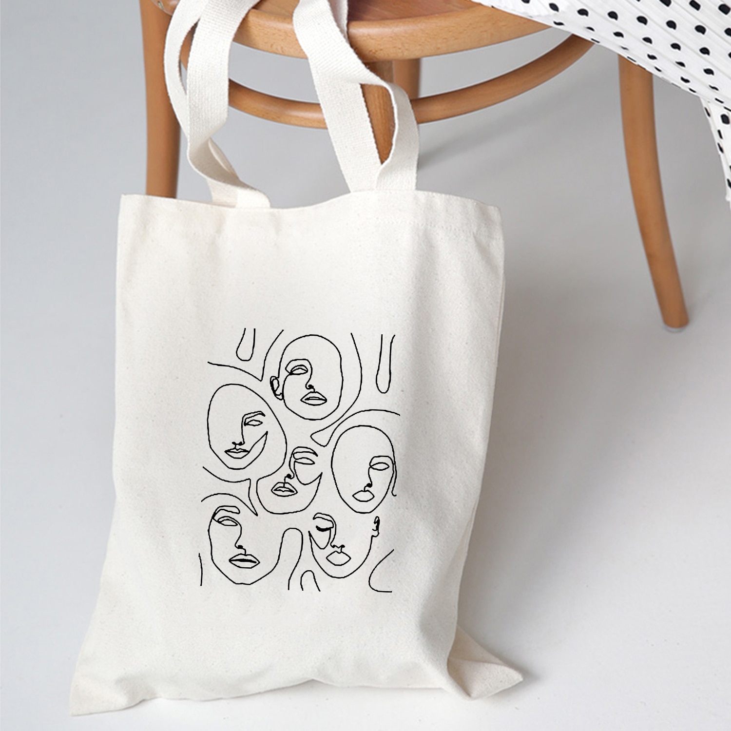 Women Canvas Bags Aesthetic Art Printing Tote Shopping Bags Casual Cloth Shoulder Bag for Girls Korean Ladies Shopper Bags