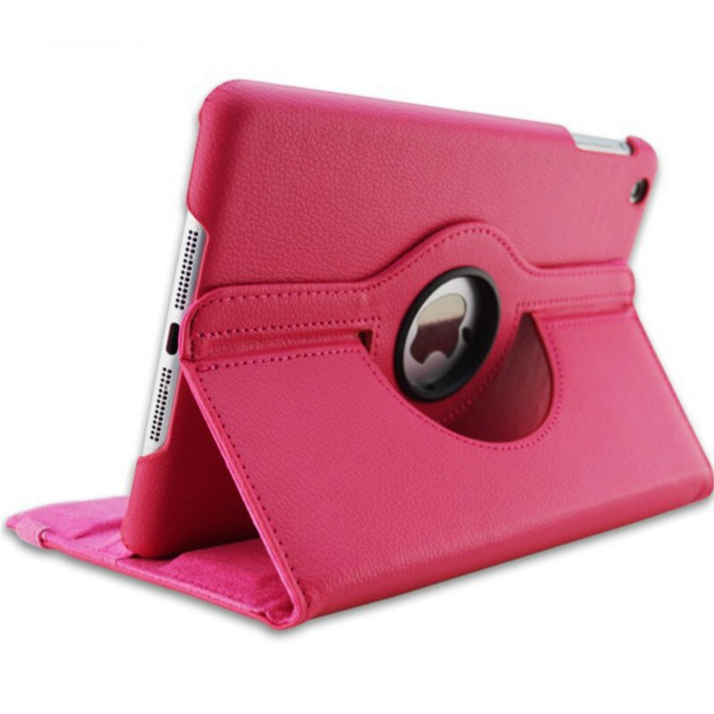 Dla iPad Air 2 Case 360 stopni obracanie PU skórzana klapka etui do ipada ipad 9.7 etui do ipada ipad 6 generacji Case air 1 2018 9.7: rose red