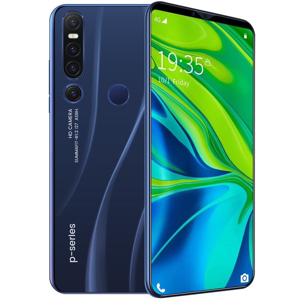 Novo p46 pro smartphone 1gb + 8gb celular android 9.1 handphone núcleo 6.1 polegada mobilephone rosto reconhecimento de impressão digital: US  Black