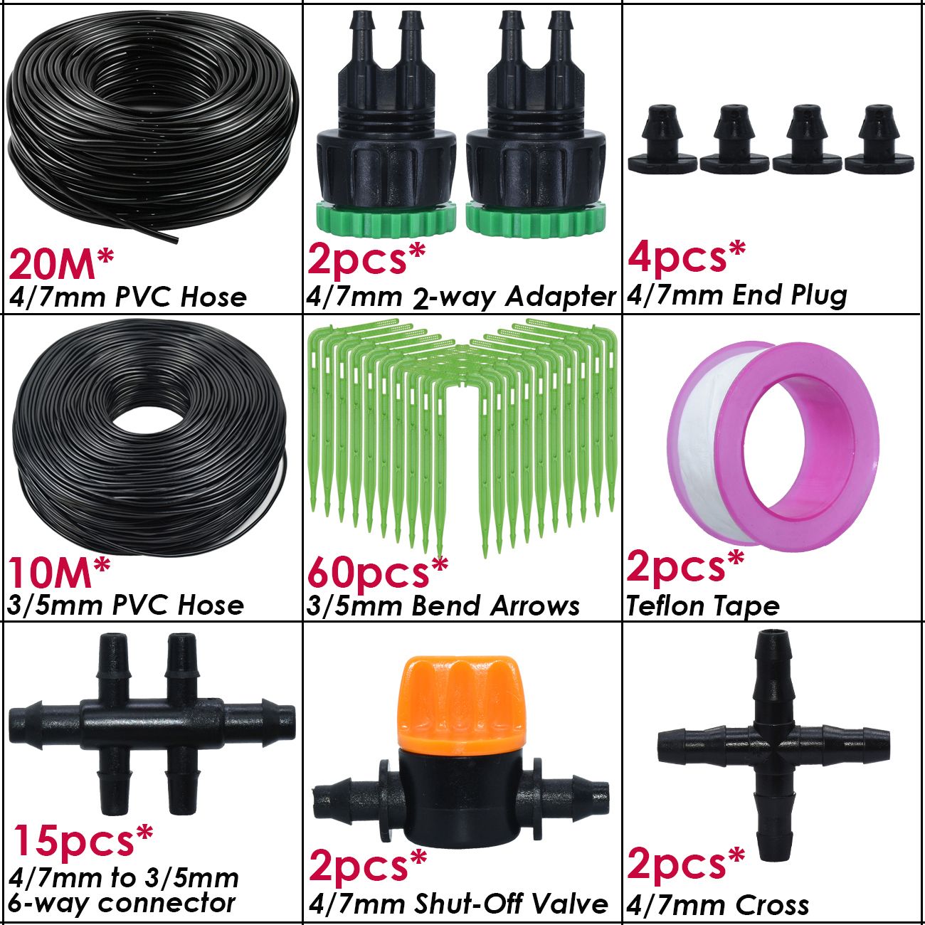 KESLA Garden Automatic DIY Watering Drip Irrigation System Dripper Kit 4/7mm to 3/5mm Hose Pot Bonsai Plant Balcony Greenhouse: green