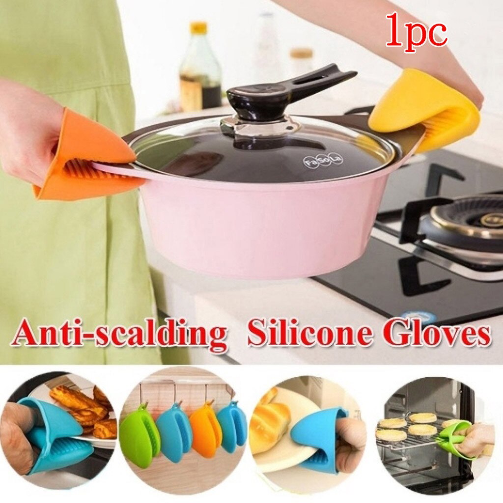 Insulation Clips Kitchen Silicone Heat Resistant Gloves Non Stick Anti-slip Pot Holder Clip Cooking Baking Microwave Oven Mitts