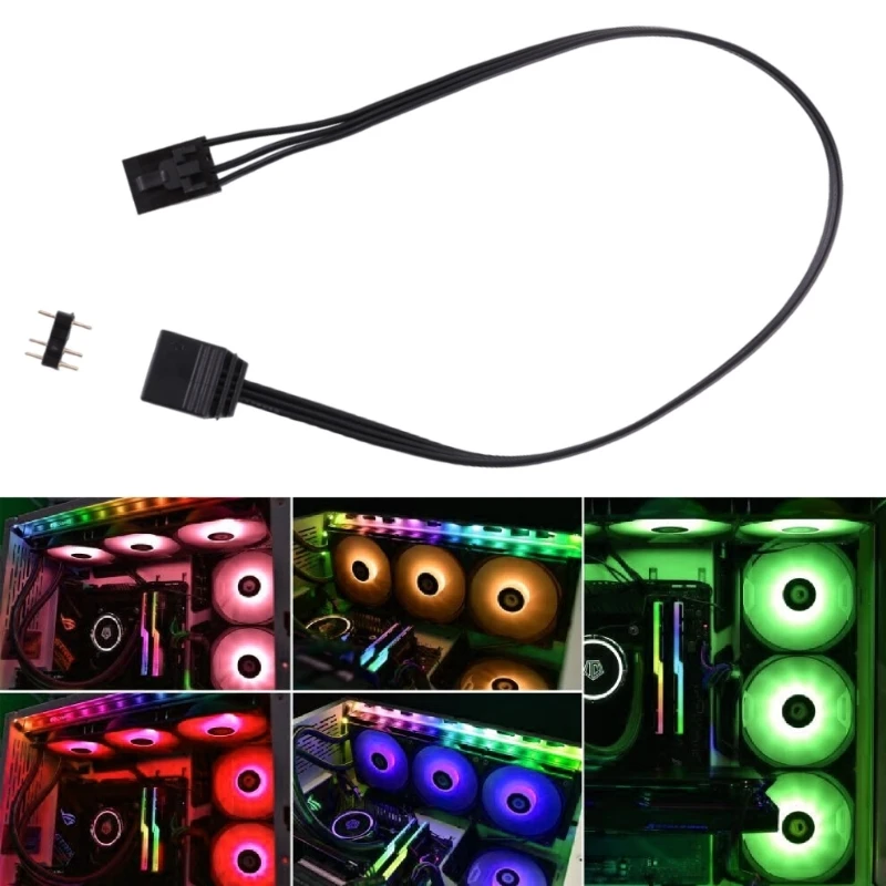 Línea conector adaptador ARGB 4 pines y 5V para RGB a ARGB estándar 4 pines y 5V