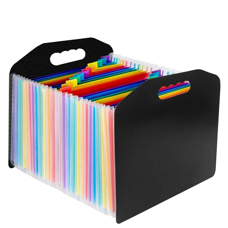 Large Capacity,24 Pockets Expanding File Folder A4 Expandable File Paper Organizer with Handle Accordion Document Case: Default Title