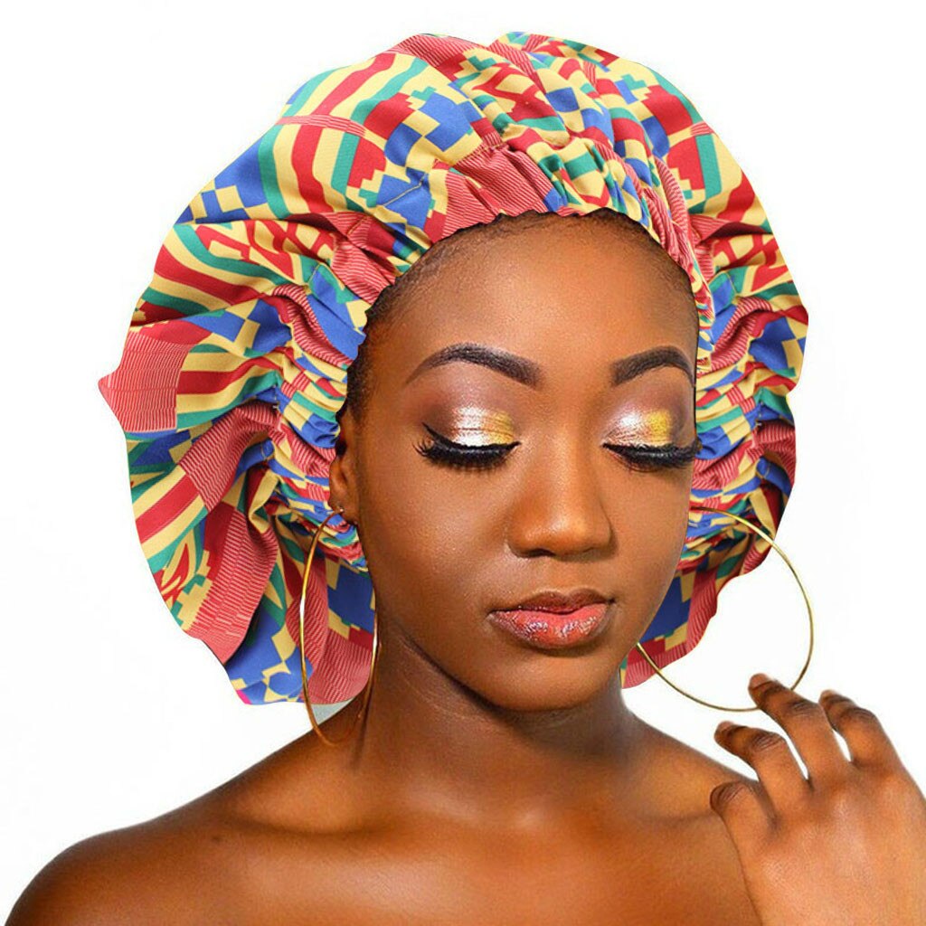 Vrouwen Hoeden Satijnen Gevoerd Motorkap Vrouwen Big Size Beauty Print Satijn Zijde Motorkap Slaap Hoed Hoofd Cover Bescherming haarbanden F1