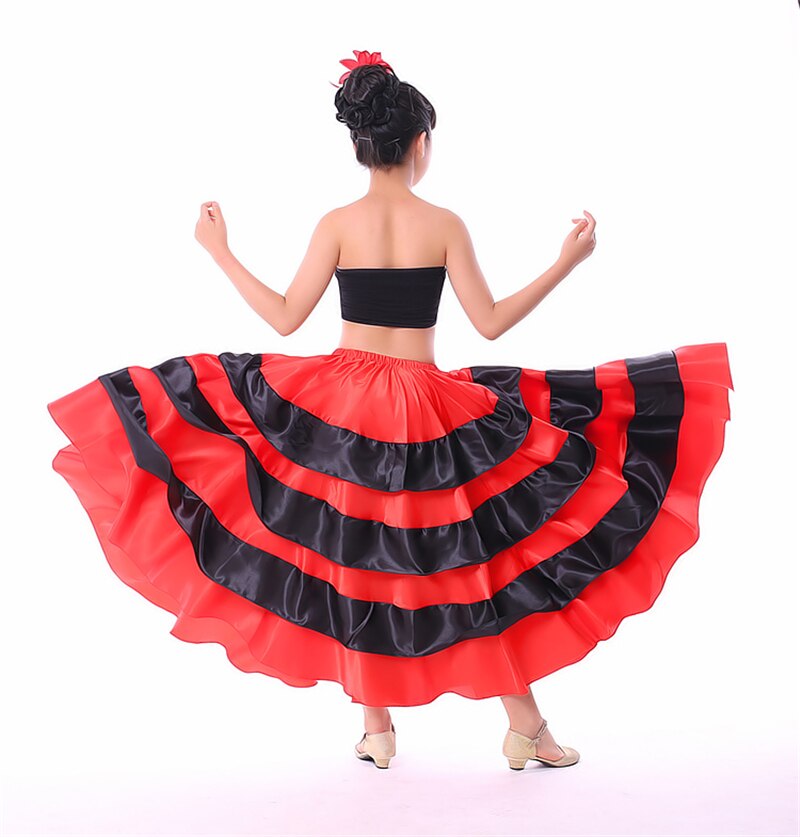 Latin Dance Dress Salsa Tango Dance Dress Skirt Adult Performance Costume Girls Ballroom Flamengo Dress Bullfighting Skirts