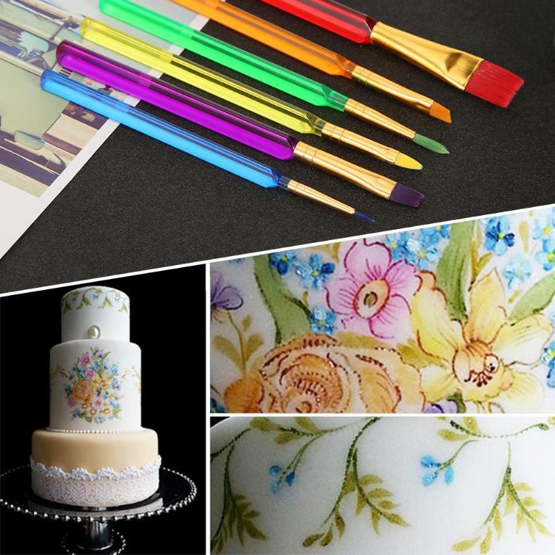 6 stk nylon hår olie maling tegning pensler til børn diy akvarel olie akryl maleri kunst pen sæt forsyninger