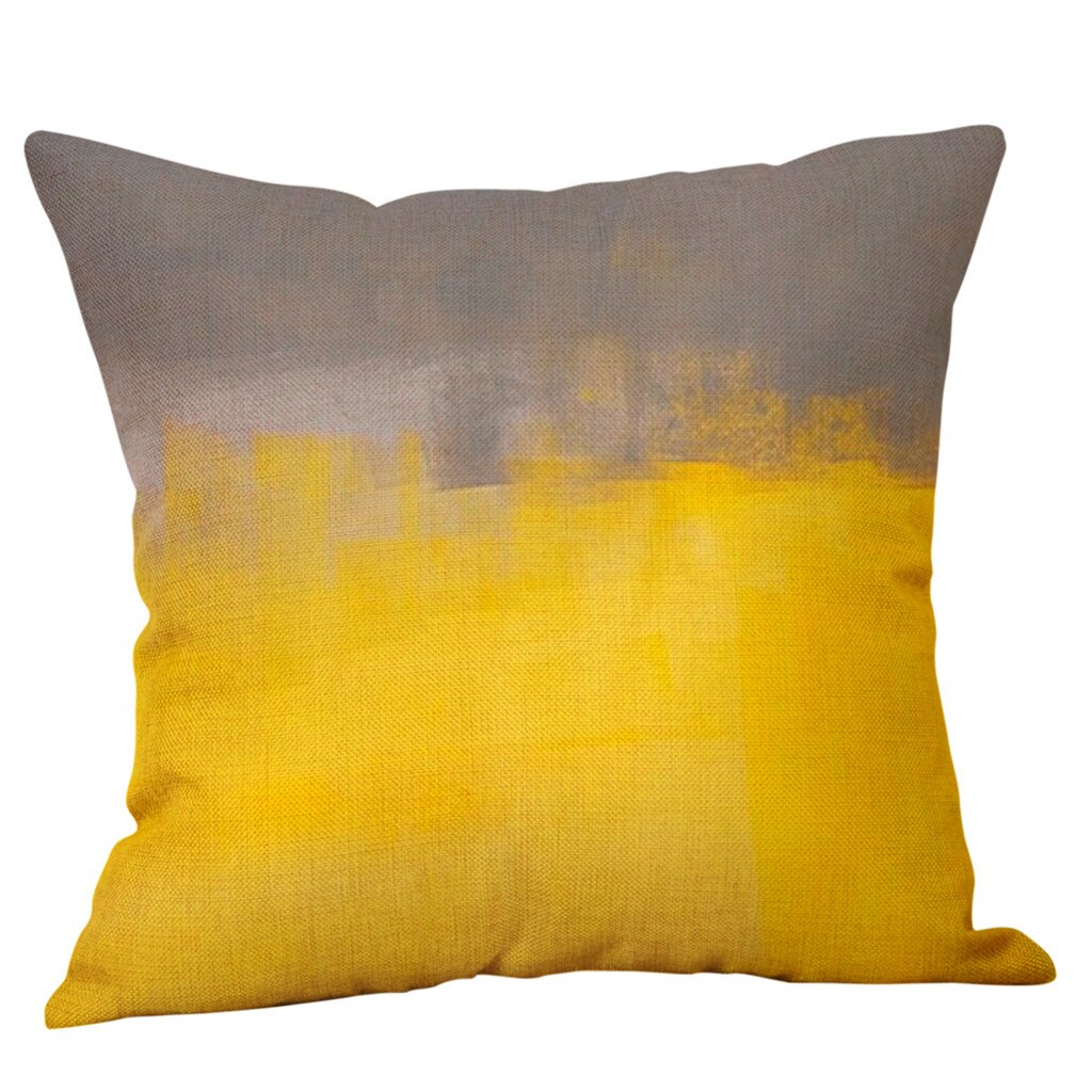 Mosterd Kussensloop Geel Geometrische Fall Autumnpillow Covers Decoratieve Offioce Thuis Woonkamer Sierkussen: N