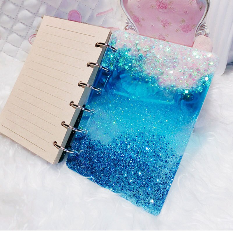 1pc gør-det-selv silikone krystal epoxy støbning notebook form  b5 a5 a6 a7 høj spejl cover form varmebestandig genanvendelig notebook form