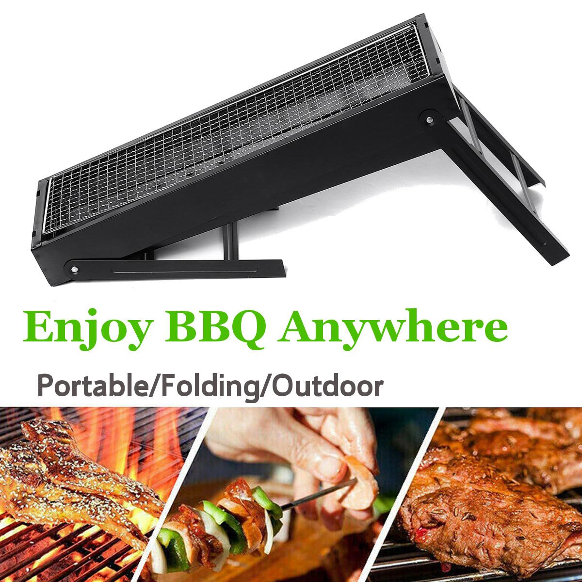 Falten Freien Grill Grill Eisen Rotisserie Huhn Fleisch Kebab Braten Gestell Tragbare Camping Picknick BBQ Holzkohle Ofen Ständer