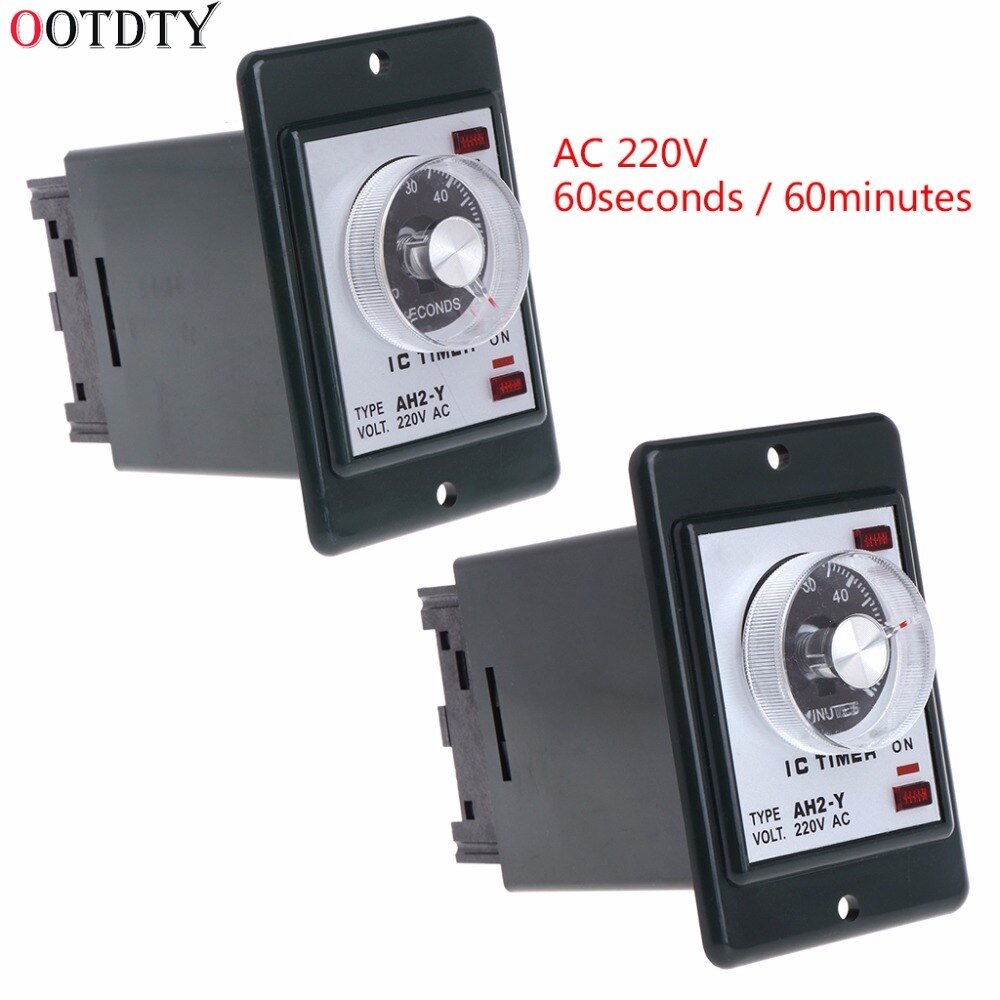 Temporizador de relé de 0 a 60 segundos/minutos con enchufe Base CA 220V, interruptor de tiempo de AH2-Y