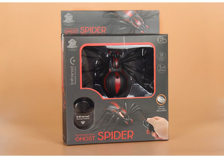 [Grappige] Joke Speelgoed Afstandsbediening Dier Led Light Rc Insecten Ant Kakkerlak Spider Elektronische Huisdier Robot Model Prank speelgoed Truc Speelgoed: Spider