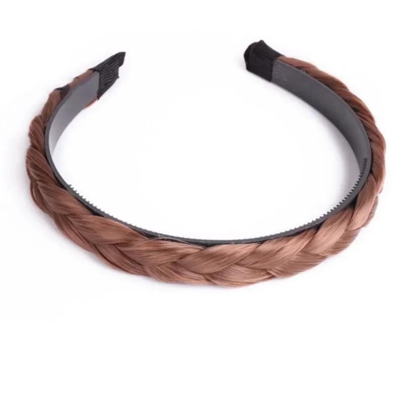 Women Hair Band Fishbone Braid Lazy Wig Twist Braid Headband Hairpin Bohemia Non-slip Headdress Bridal Hair Accessories: PURPLE