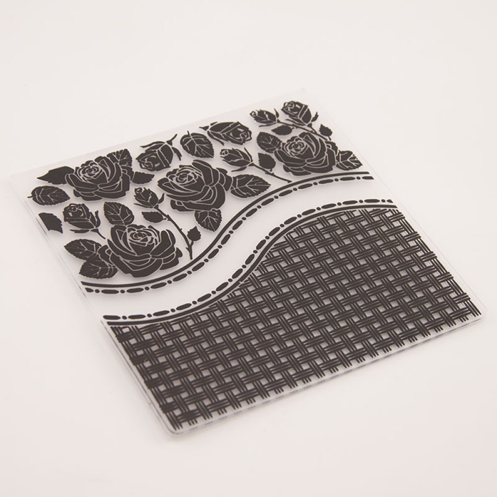 Plastic Rose Flower Pattern Stencils Embossing Folders DIY Scrapbooking Paper Card Making for Photo Album Wedding Decoration