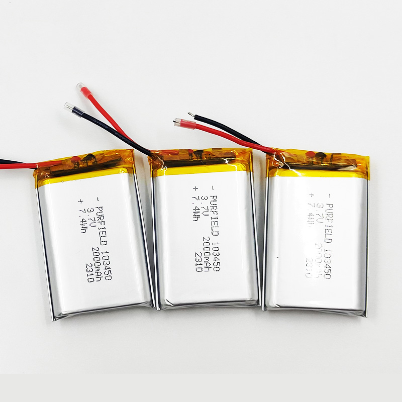 3.7V 2000mAh Lithium Polymer Rechargeable battery For power bank electronic Battery 103450 Li-Polymer Batteries: WHITE