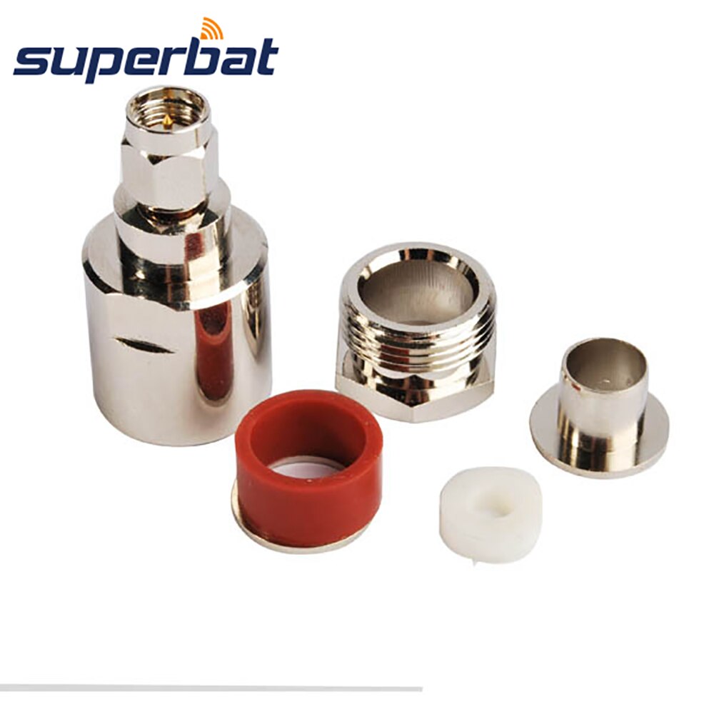 Superbat SMA Male Straight Crimp Attachment Cable Mount RF Coaxial Connector 50 Ohm for Coaxial Cable LMR400,RG213